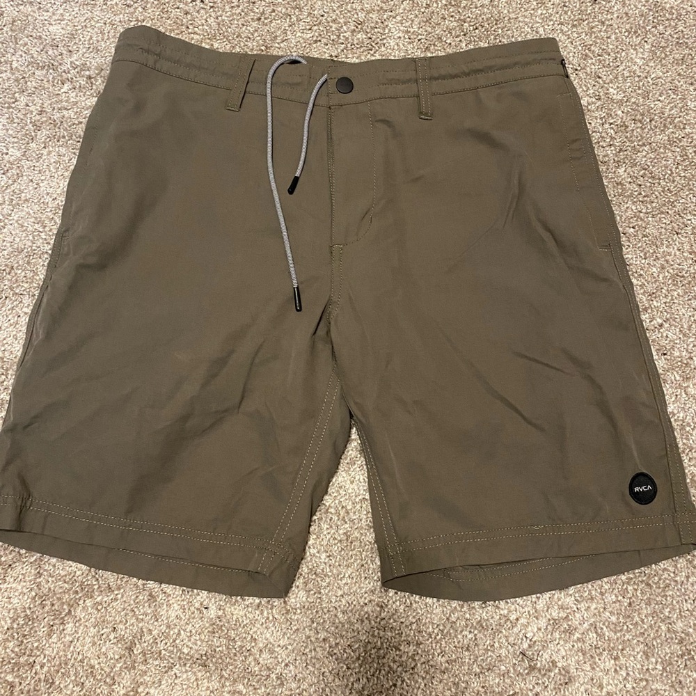 RVCA Olive Green Hybrid shorts - NO DRAWSTRING
